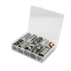 Набір фольги для декору нігтів, Чорні і срібло (10 шт)