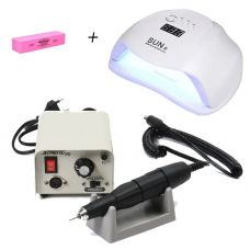 Набір фрезер Strong 90 / 102L 35 000 об / хв, 65 Вт + лампа для манікюру SUN X 54W