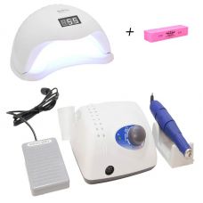 Набір фрезер Strong 210 / 105L 35 000 об / хв, 65 Вт + лампа для манікюру SUN 5 48W
