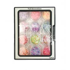 Nail Decorations, конфетти блёстки микс, 001 набор 12 шт