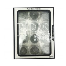 Nail Decorations, конфетті блискітки мікс, 005 набір 12 шт