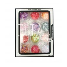 Nail Decorations, конфетті блискітки мікс, 008 набір 12 шт