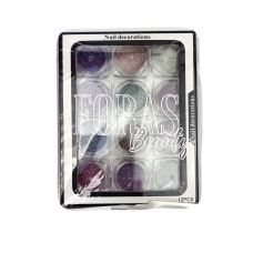 Nail Decorations, конфетті блискітки мікс, 004 набір 12 шт
