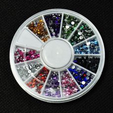 Стрази для дизайну нігтів у каруселі, 2 мм, 12 відтінків Стрази для дизайну нігтів у каруселі, 2 мм, 12 відтінків