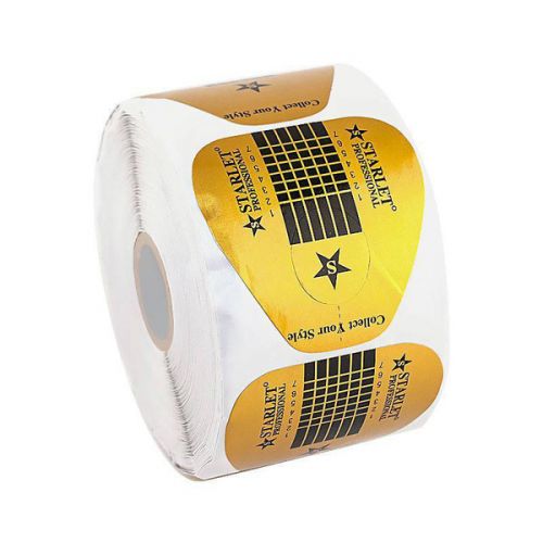 Формы для наращивания ногтей Starlet Professional широкие, золотые, 500 шт.