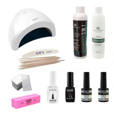 Стартовый набор для покрытия ногтей OXXI Professional, UV/LED лампа SunOne 48 Вт